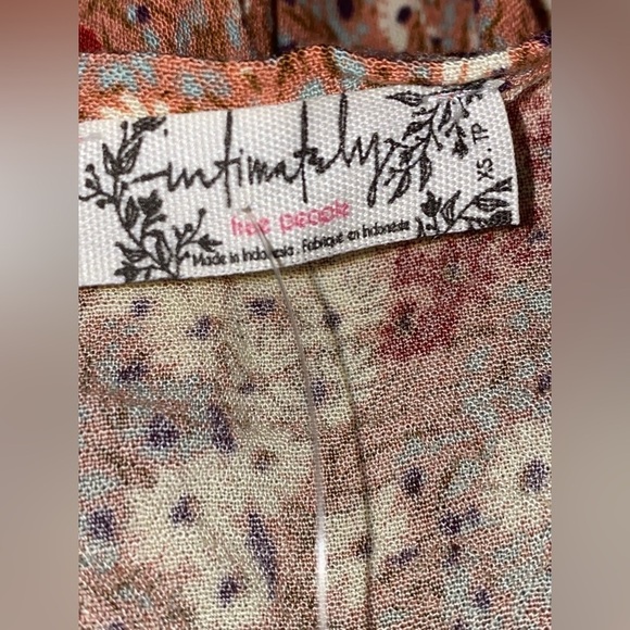 Free People All My Love Pink Multi Floral Print Wrap Slip Dress Sz XS NWT Boho - Picture 4 of 10